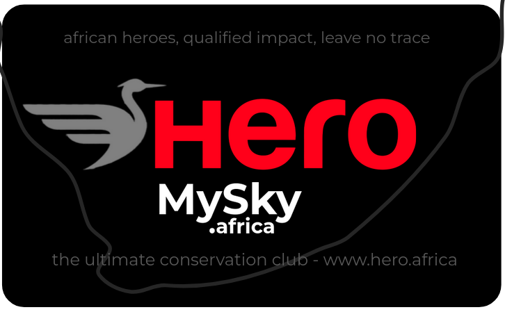 Hero MySky.africa loyalty and membership card — african heroes, qualified impact, leave no trace — www.hero.africa